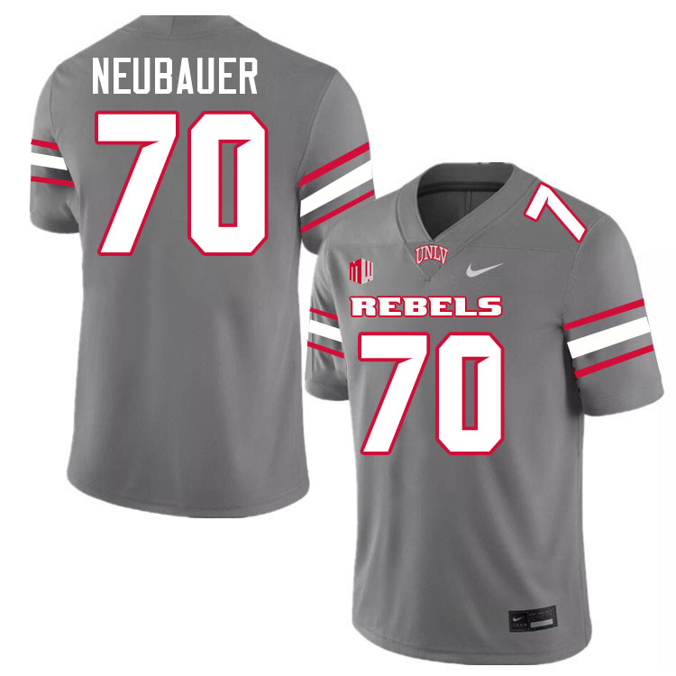 #70 Maysan Neubauer UNLV Rebels College Football Jersey Stitched-Grey